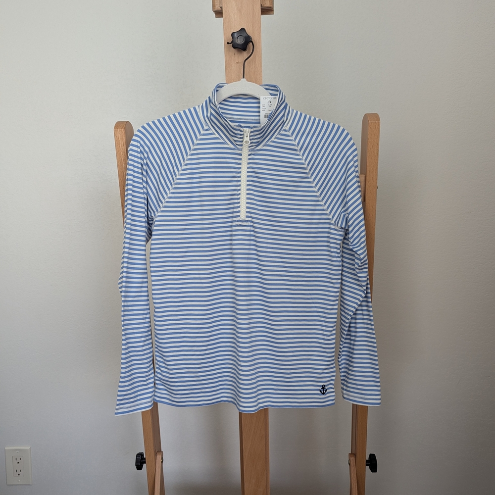NWT Crewcuts Boys Tech Half-zip In Stripe